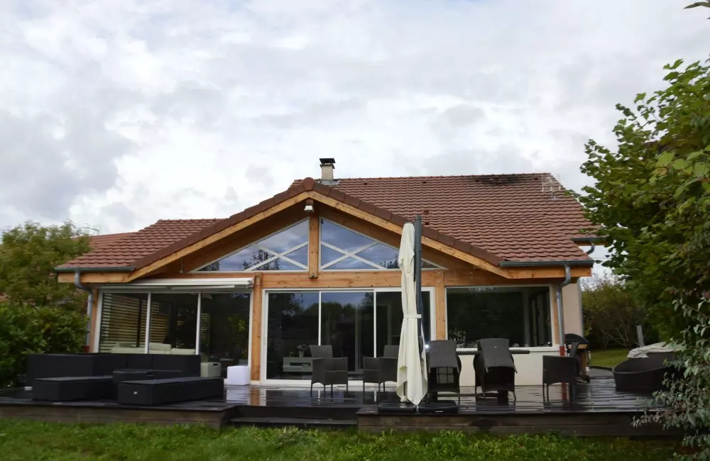 extension de maison en ossature bois et aluminium